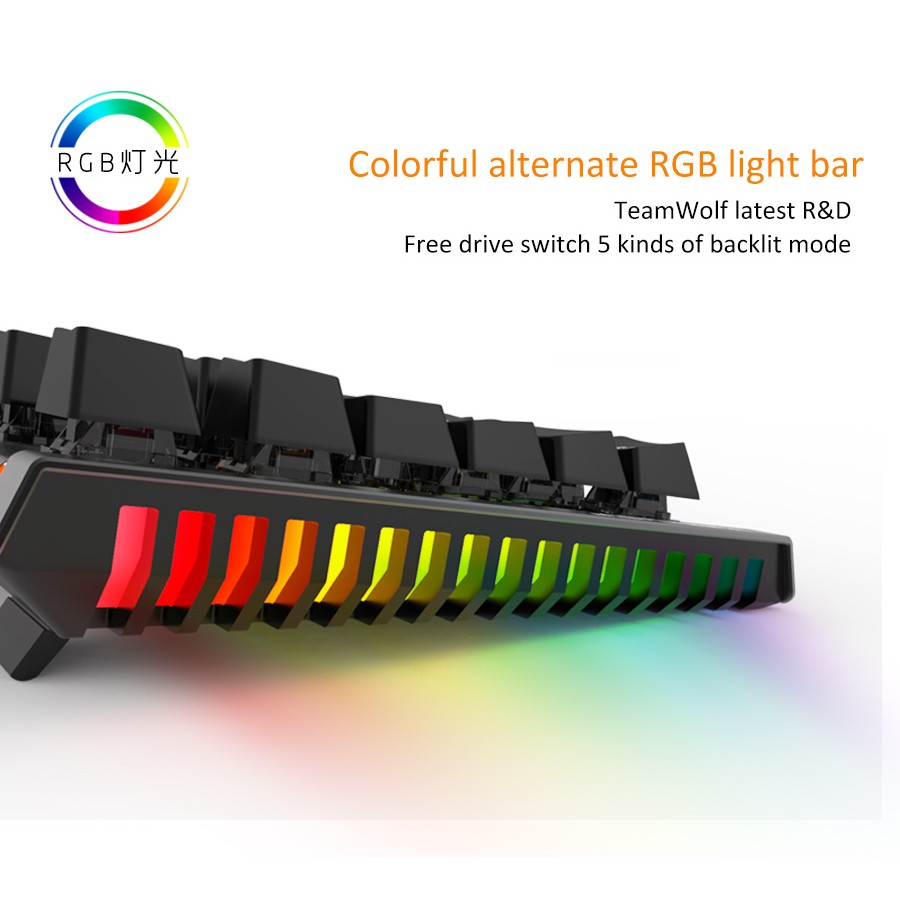 Bàn phím cơ Team Wolf X61 Led RGB | BigBuy360 - bigbuy360.vn