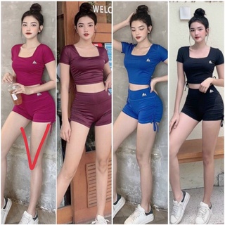 Đồ tập gym nữ đồ tập yoga set đồ tập gym đẹp chất liệu vải co giãn thấm hút mồ hôi tốt