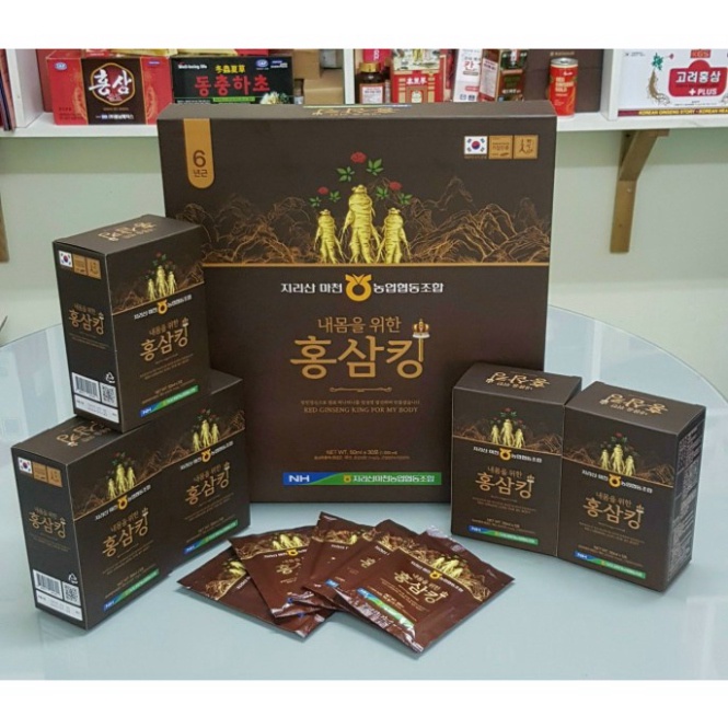 Vua Nước Hồng Sâm Hàn Quốc Red Ginseng King Hộp 50ml X 30 Gói Hàng Chính Hãng