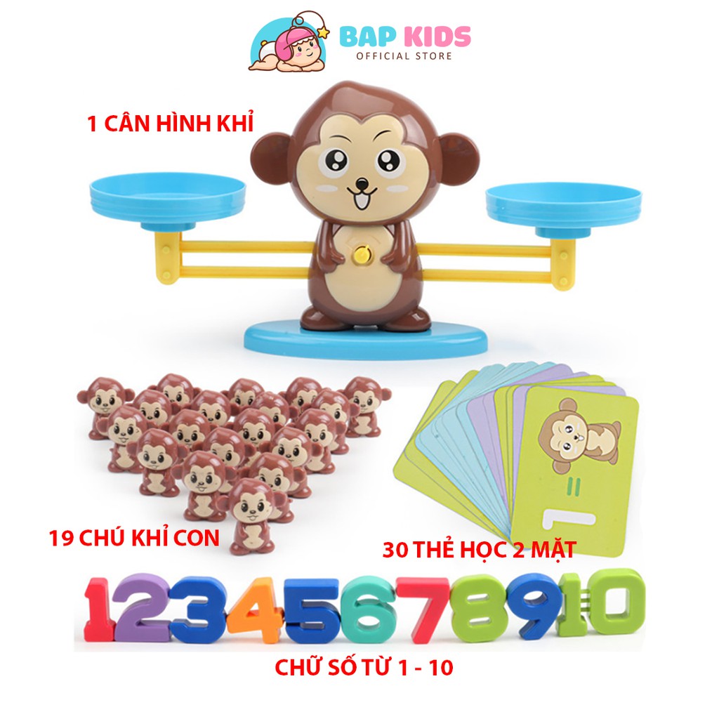 Khỉ cân bằng toán học Monkey Balance cho bé học toán⚡️Đồ chơi giáo dục Bapkids