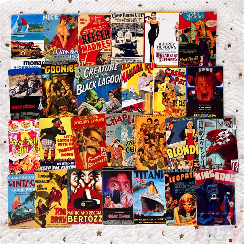❉ Classical Retro Movie Series 02 Mixed Mini Poster Stickers ❉ 54Pcs/Set DIY Fashion Waterproof Doodle Decal Stickers