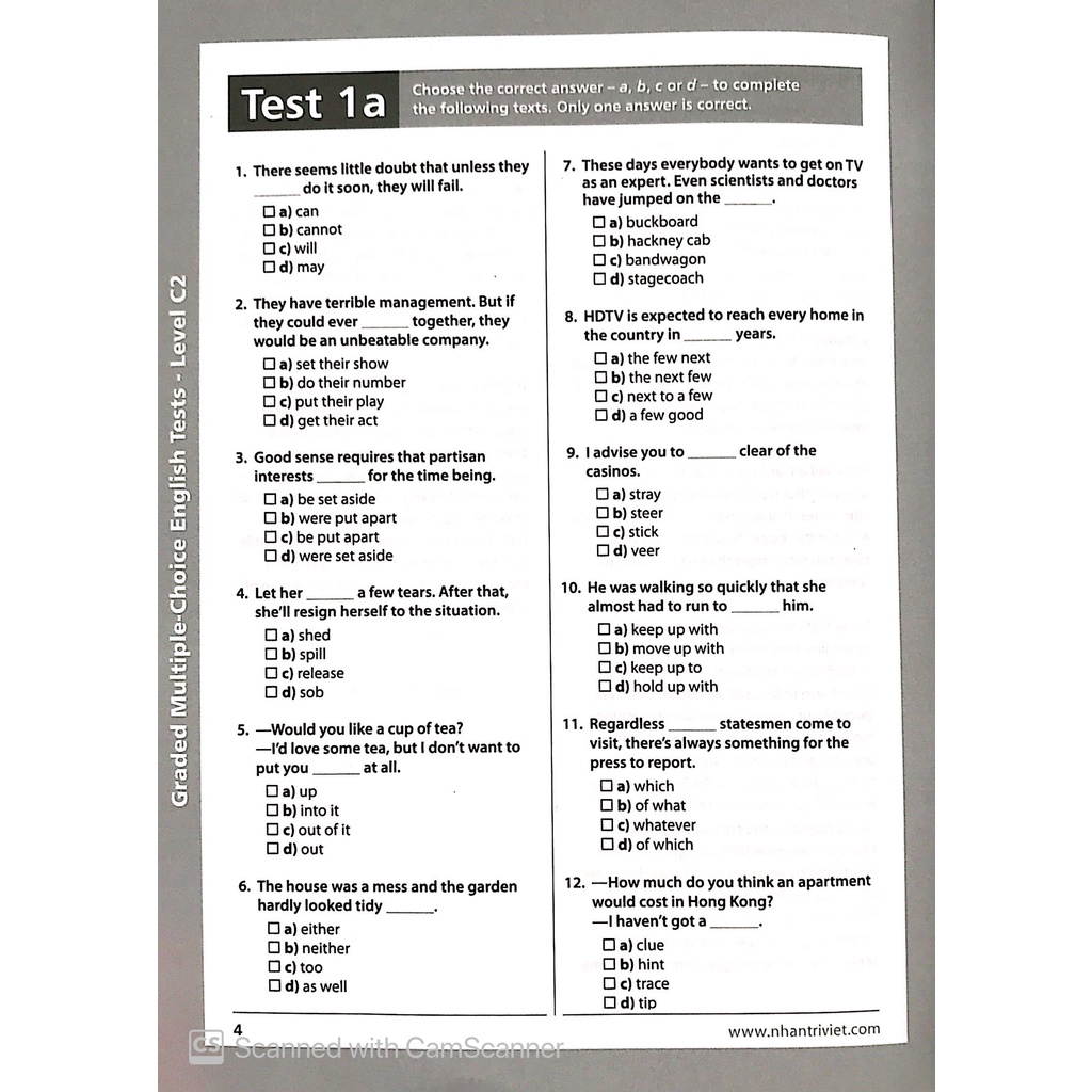 Sách Graded Multiple - Choice English Test Level C2