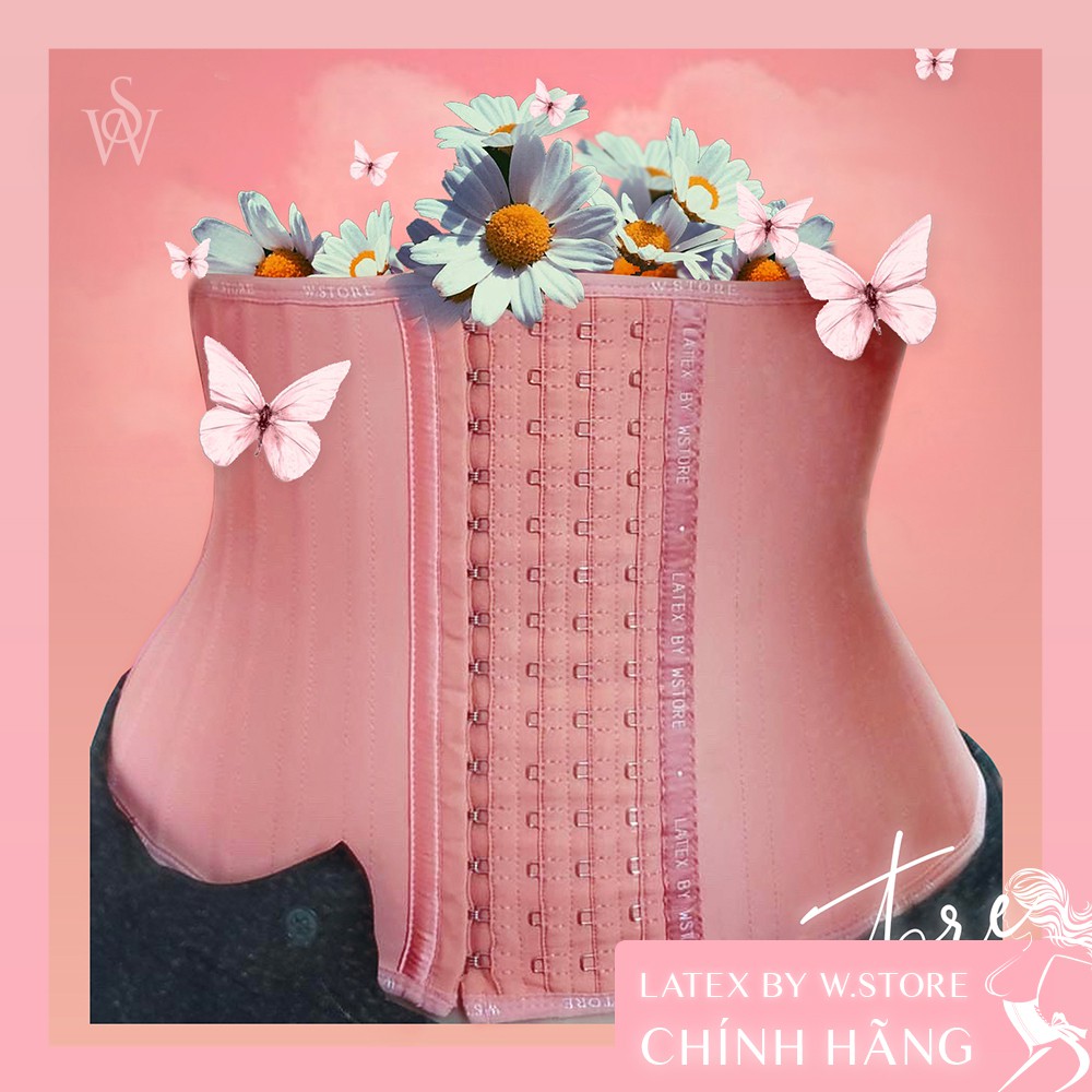 Latex Hồng WSTORE 27 Xương Giảm Eo Sau Sinh & Sau Hút Mỡ - Gen Nịt Bụng Latex Chuẩn Chính Hãng