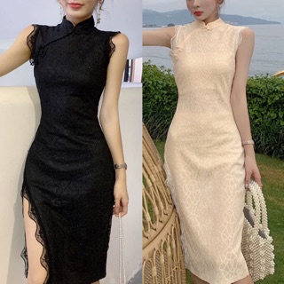 [HÌNH THẬT/Order] Sườn xám ren cao cấp dự tiệc không tay TK5 Váy body ren ôm tôn dáng