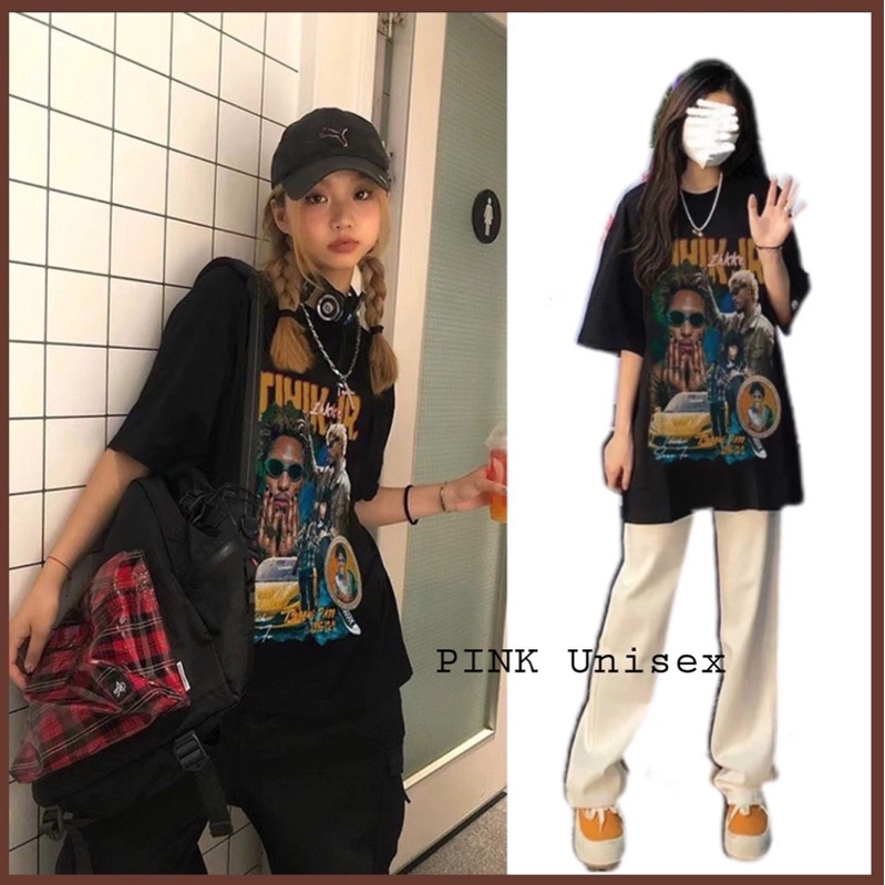 Áo thun phông logo tay nam nữ PINK phong cách ÂU MỸ Unisex