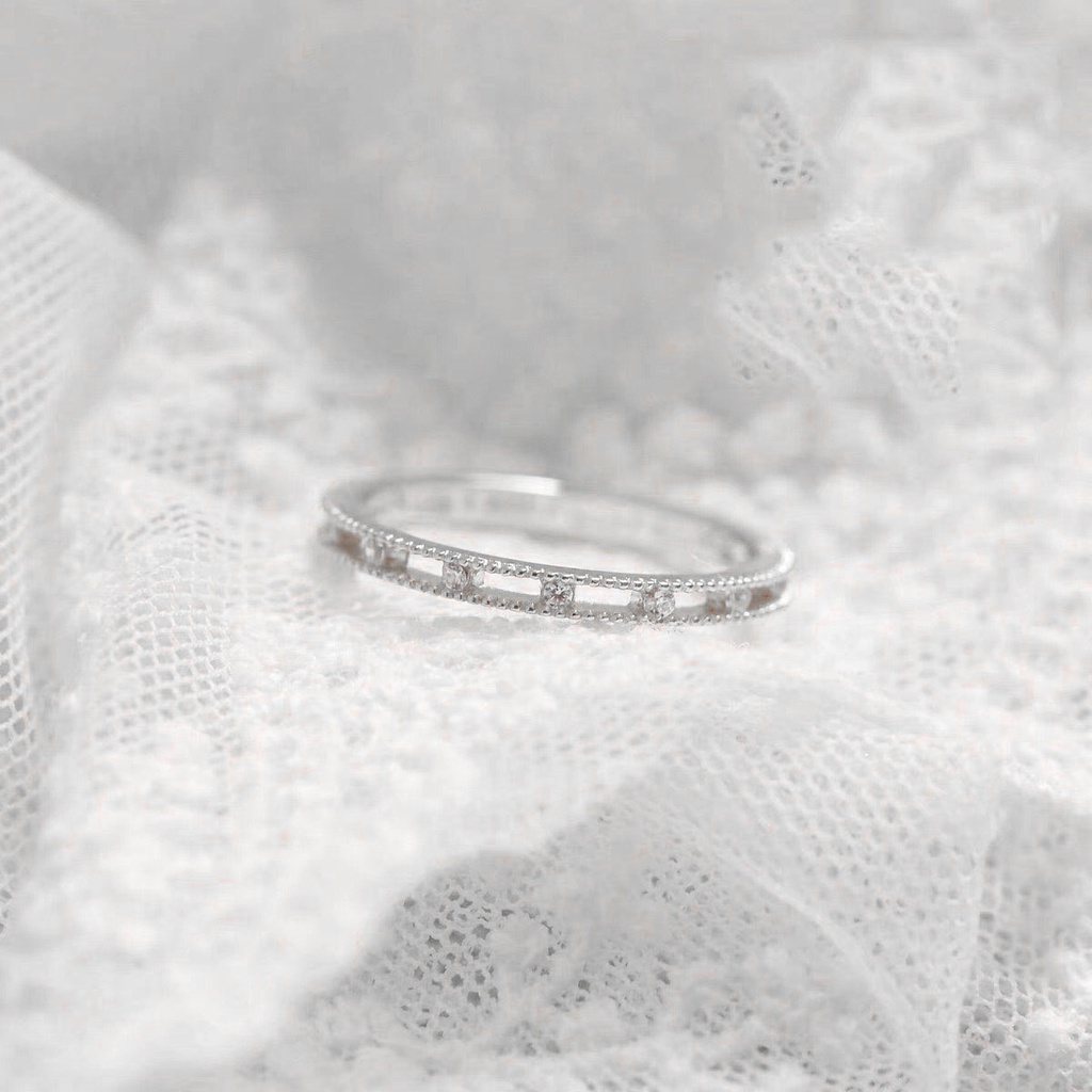 Nhẫn Bạc Đính Đá Nhỏ Xinh Phong Cách Retro Sang Trọng N2654 Bảo Ngọc Jewelry
