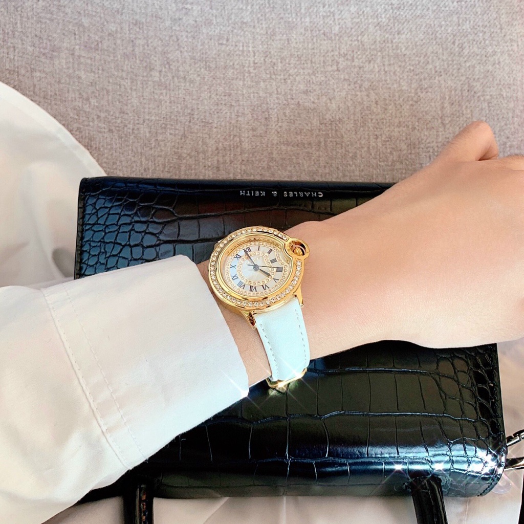 Đồng hồ nữ dây da Mike 8403 chính hãng, mặt tròn, chống nước bảo hành 12 tháng