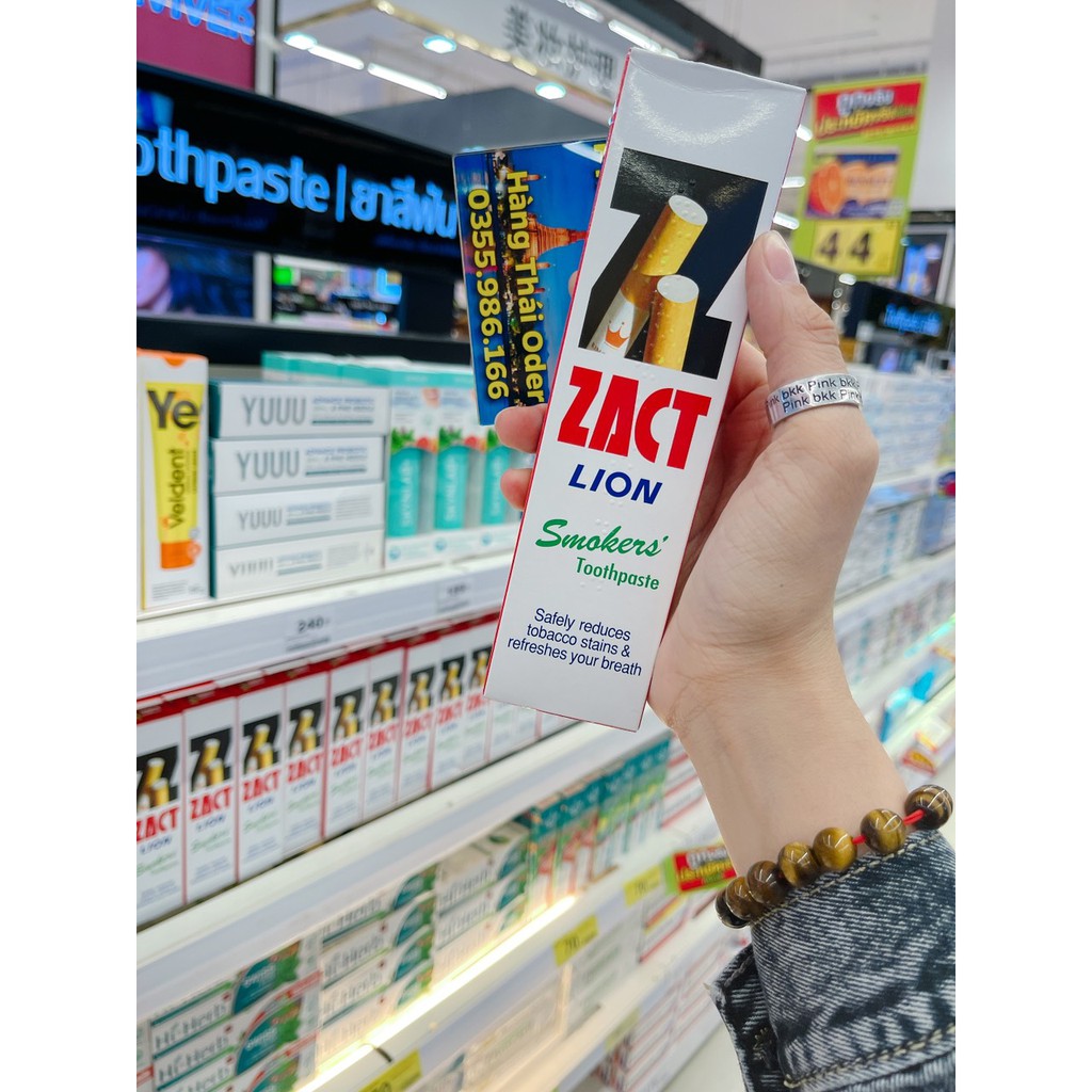 KEM ĐÁNH RĂNG DÀNH CHO NGƯỜI HÚT THUỐC ZACT LION SMOKERS TOOTHPASTE 160G THÁI LAN