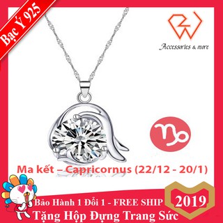 (Có 12 Cung) Combo Mặt Và Dây Chuyền Nữ Cung MA KẾT - CAPRICORNUS Trang Sức Bạc Cao Cấp W2_MAKET_DC