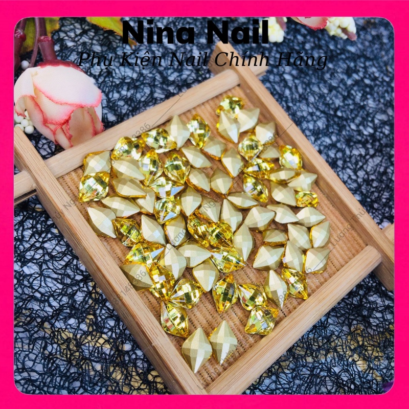 Đá Khối Gắn Móng ,Đá Khối Nail Mã DG size 9*14mm Siêu Sáng