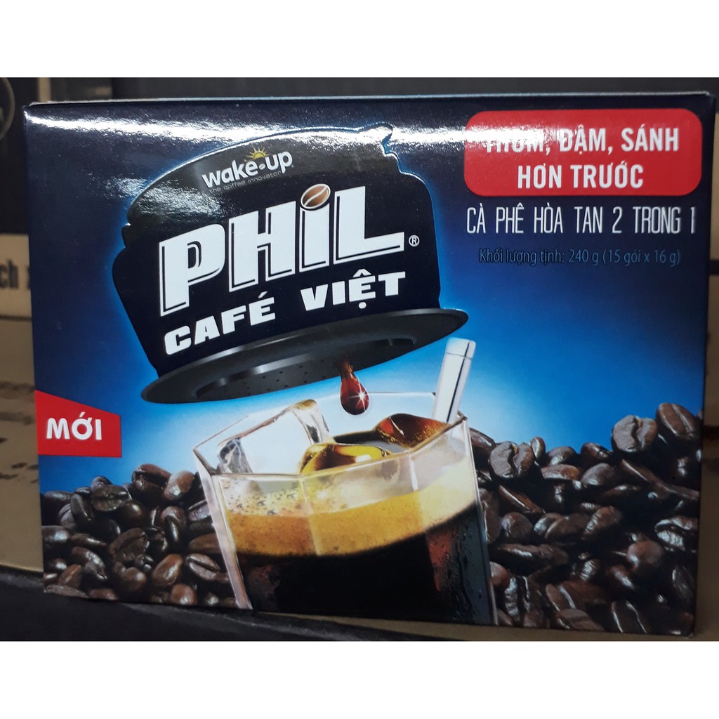 Cà phê hòa tan Phil Cafe Việt 2 in 1 240g ( 15 gói x 16g )