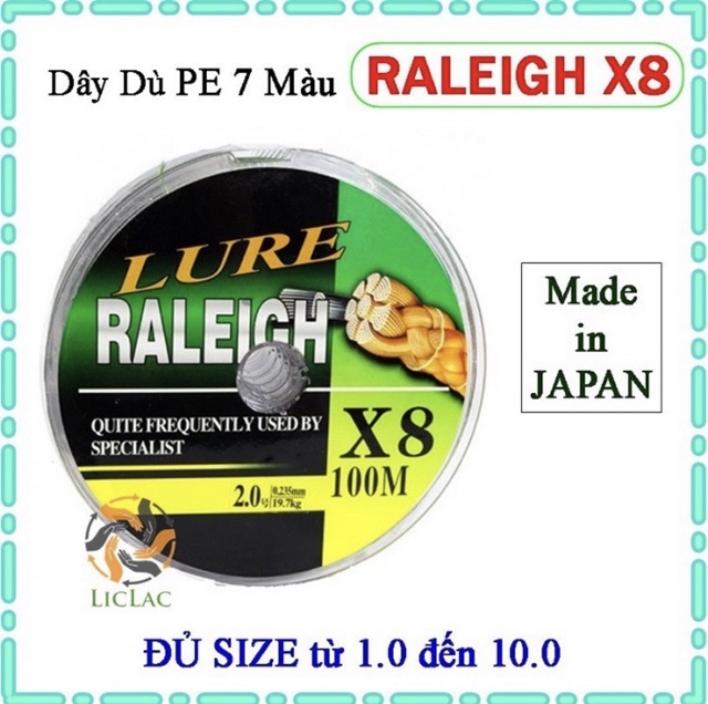 Dây dù câu cá PE Lure X8 - 7 màu cao cấp ( Siêu Rẻ )