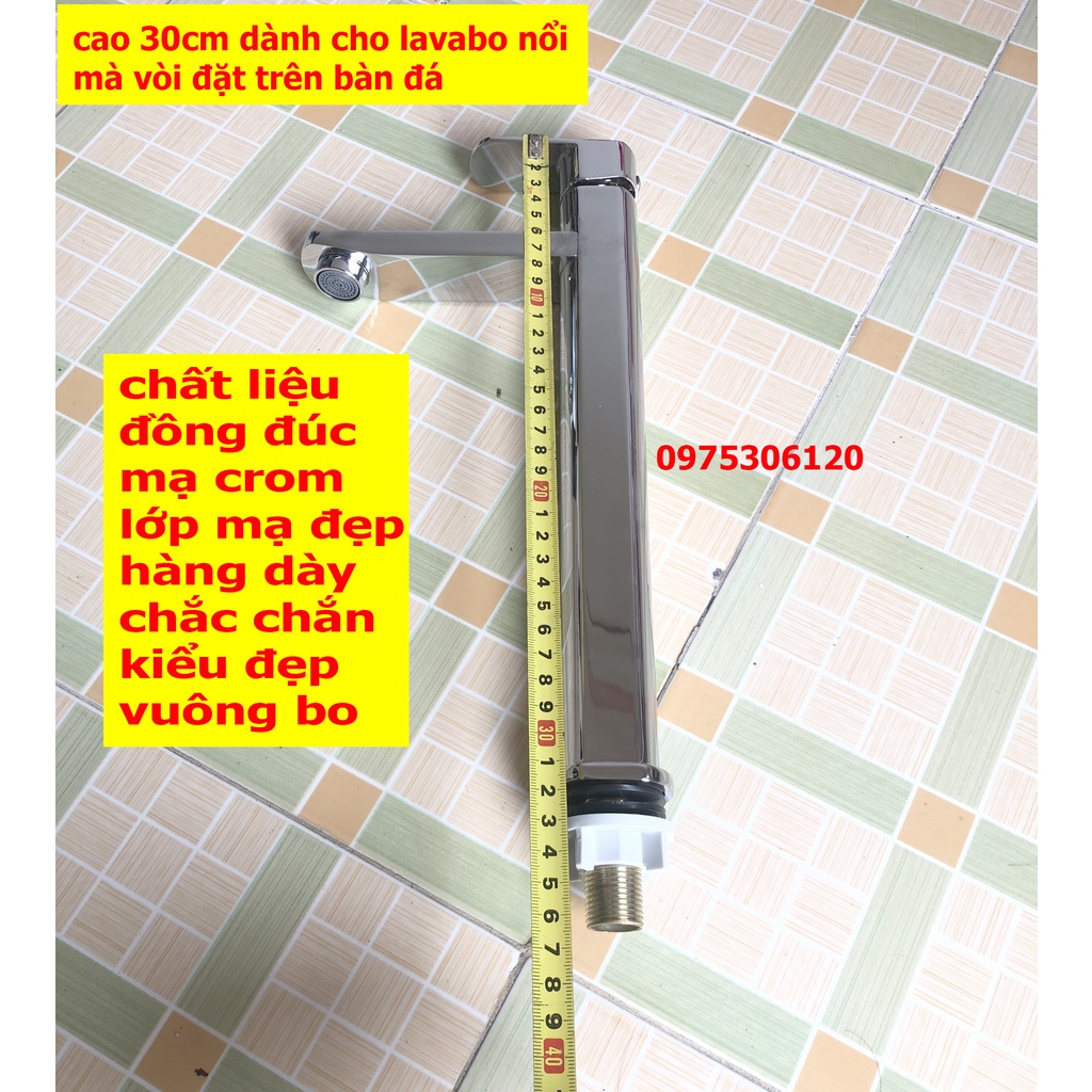 [LOẠI 1-HÀNG ĐÚC-NẶNG] Vòi Rửa Mặt Lavabo Lạnh đồng thau mạ crom Cao Cấp N6030 Fotar VÒI LA ĐIẾU si 30cm