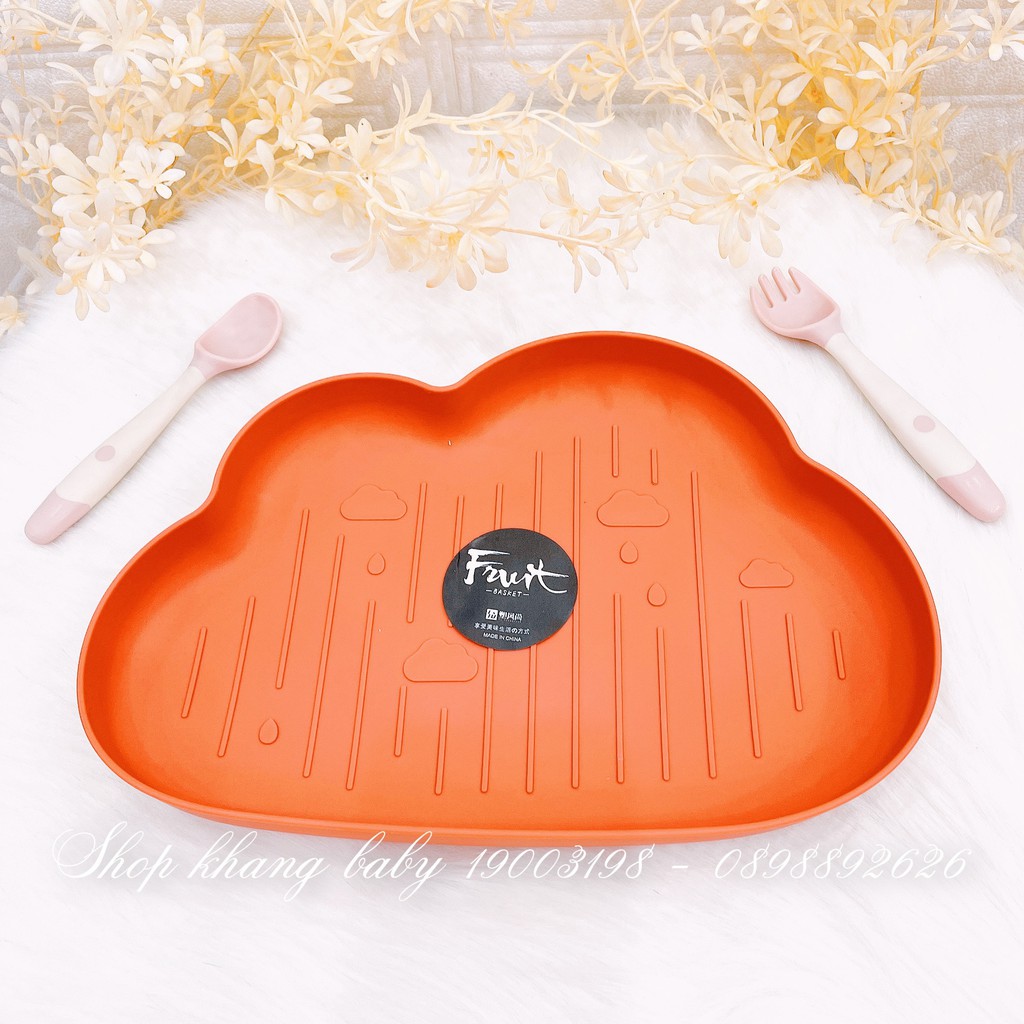 Khay ăn dặm hình đám mây ngộ nghĩnh đáng yêu chống rơi vỡ - Shop Khang Baby