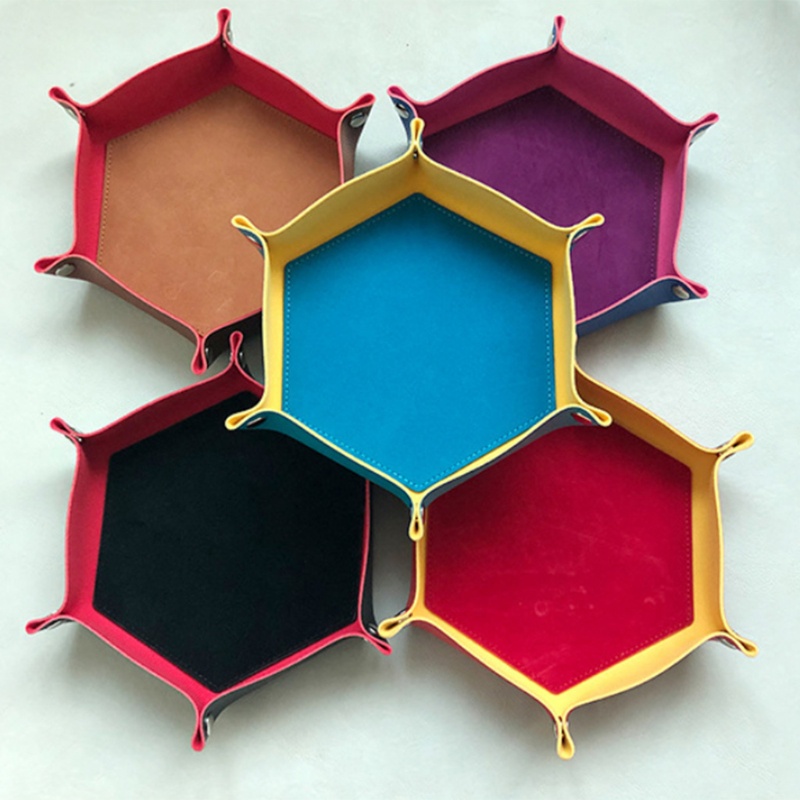 Khay Đựng Kẹo Bằng Nhung Hình Lục Giác Có Thể Gấp Gọn Tiện Dụng