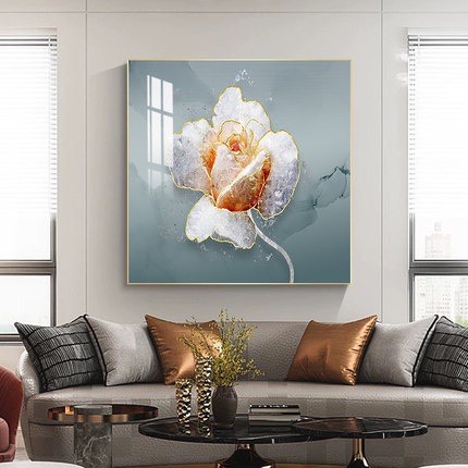 Tranh Treo Tường Hoa Mẫu Đơn Treo Phòng Khách/ Phòng Ngủ Tráng Gương