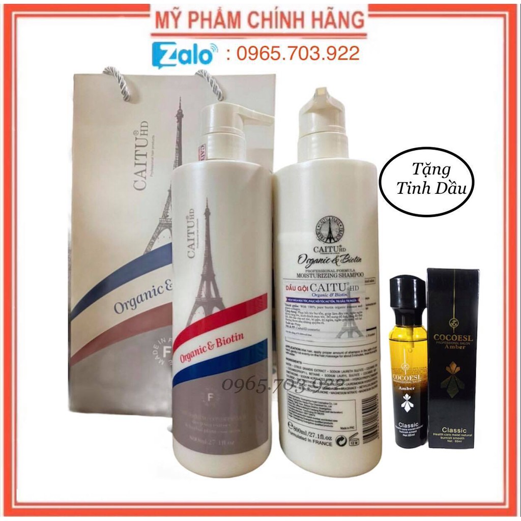 [ Chính Hãng ] - Dầu Gội Xả Caitu Kích Thích Mọc Tóc Phục Hồi Hư Tổn Tri Gàu Tri Ngứa 800ml x 2 Hương Nước Hoa  - Tặng