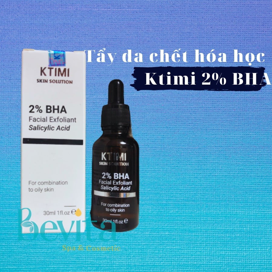 Tẩy da chết hóa học Ktimi 2% BHA Facial Exfoliant Salicyic Acid 30ml, tẩy da chết cho da dầu - Bevita