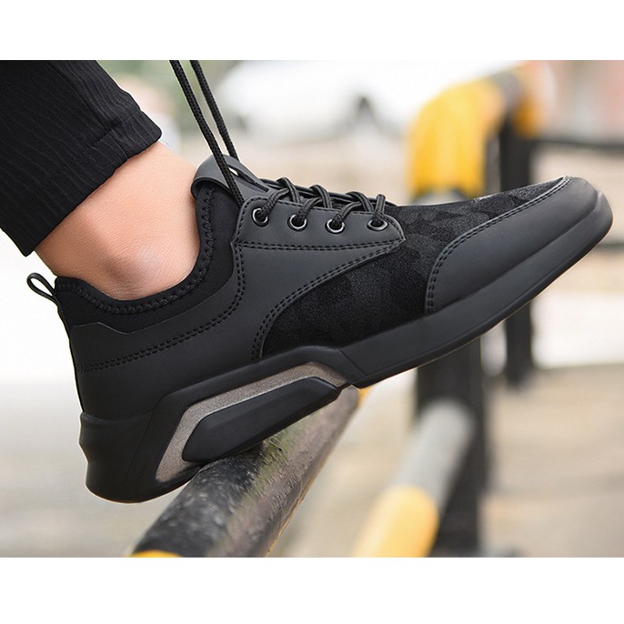 Giày Thể Thao Nam Đen - Ghi S052 Đế Cao Thoáng Khí | BigBuy360 - bigbuy360.vn