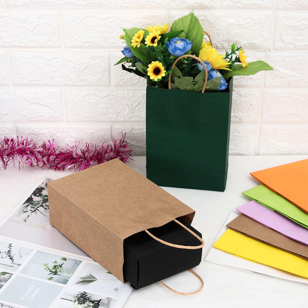 KUNHEV Set 5 Túi Giấy Đựng Quà Giáng Sinh Có Thể Tái Sử Dụng