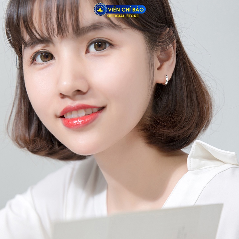 Khuyên tai bạc nữ tròn hình đa giác chất liệu bạc 925 thời trang phụ kiện trang sức nữ Viễn Chí Bảo B400577