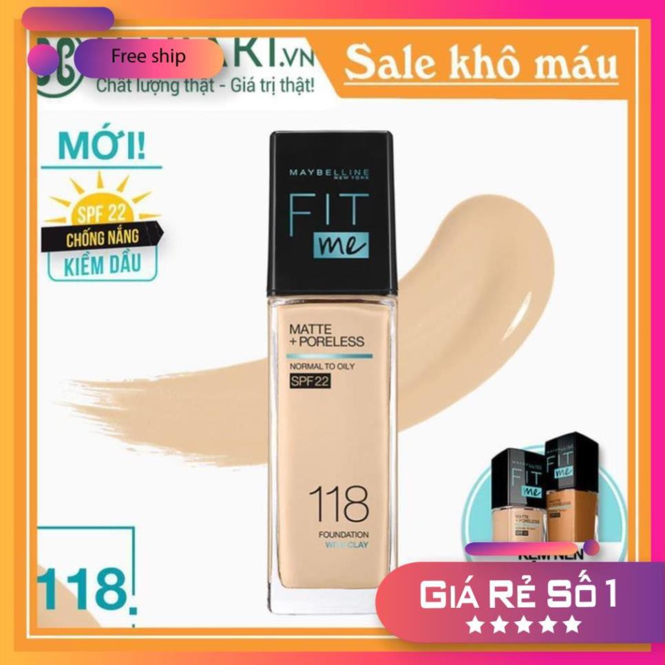 Kem Nền Maybelline Mịn Nhẹ Kiềm Dầu Chống Nắng Matte Poreless Foundation SPF 22 30ml