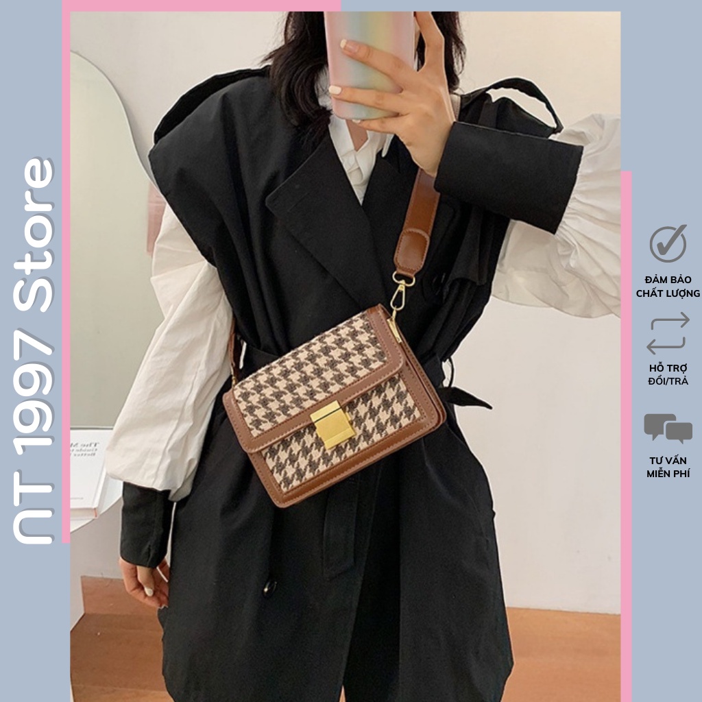 Túi sách nữ đeo chéo kẹp nách thời trang mini dây xích NT026