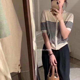 Áo Len tim kẻ ngang cúc trai (2064) (Ảnh/video tự chụp)