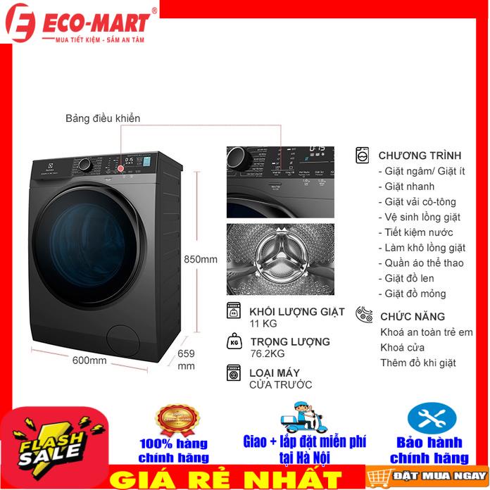 Máy giặt Electrolux EWF1141R9SB Inverter 11 kg Mới 2021