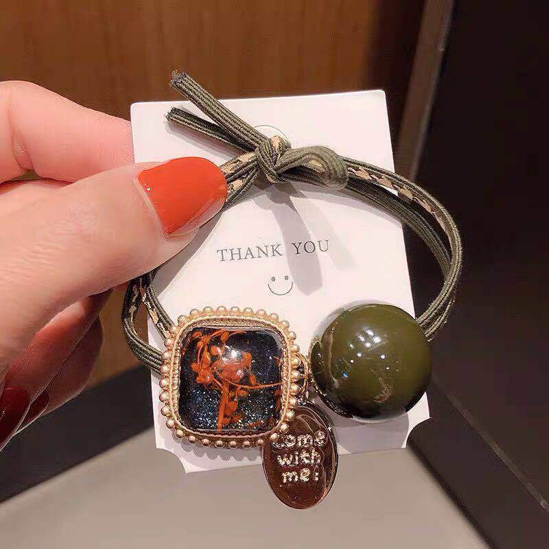 Dây Cột Tóc Cao Su Đính Bóng Lấp Lánh Thời Trang Cho Nữ