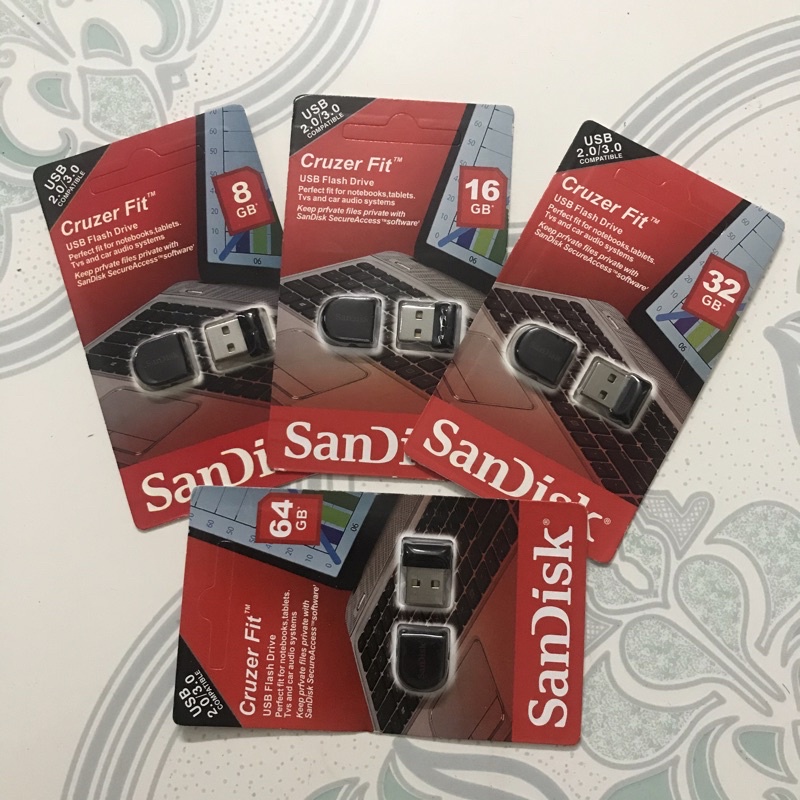 USB mini Sandisk Cruzer Fit - 8GB 16GB 32GB 64GB- USB 2.0 - mini siêu nhỏ