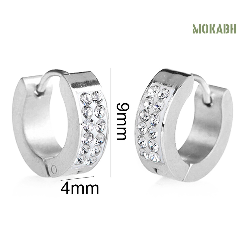 1 Đôi Bông Tai Tròn Nhỏ Bằng Thép Titan Phong Cách Punk Thời Trang Dự Tiệc