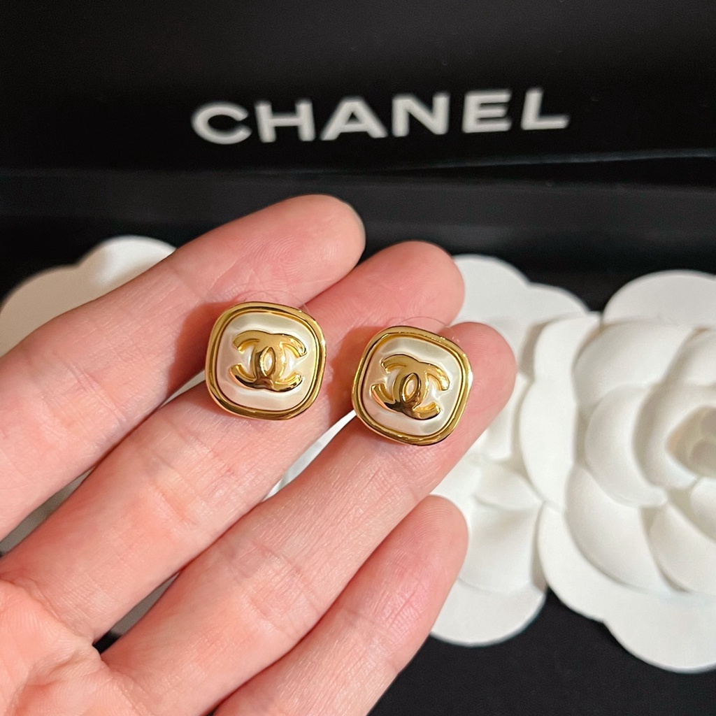 Khuyên Tai Hình Vuông Chữ c Màu Vàng Kim Thời Trang 2022