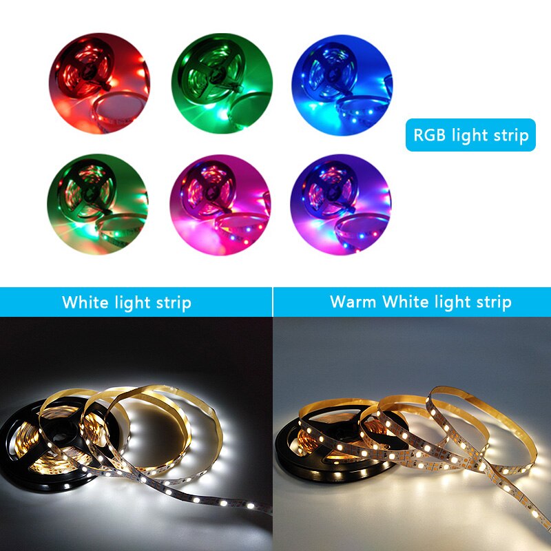 GBKOF USB LED Strip lamp 2835 SMD DC5V Flexible LED light Tape Ribbon HDTV TV Desktop Screen Backlight Bias lighting