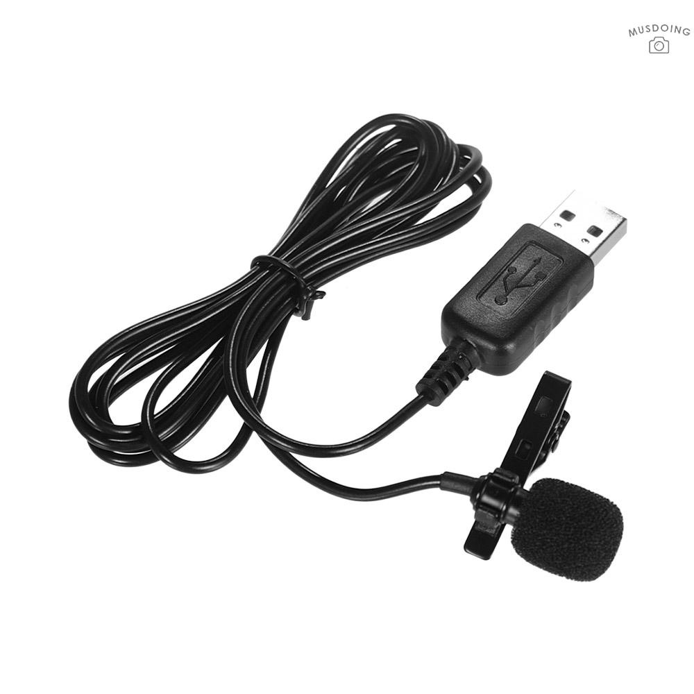 ღ  Mini Lapel Lavalier Clip-on Condenser Microphone Mic with USB Plug for Computer PC Laptop