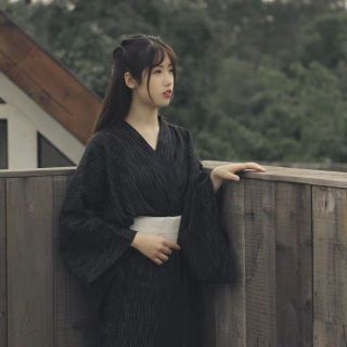 【Hàng có sẵn】Yukata màu đen