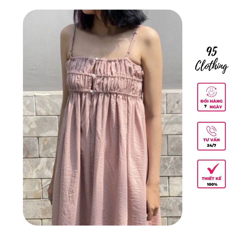 [Hàng Thiết Kế] Đầm babydoll 2 dây nhún ngực | BigBuy360 - bigbuy360.vn