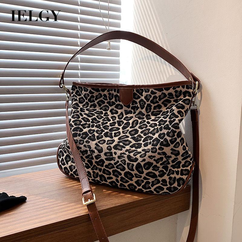Túi đeo chéo vai IELGY cỡ lớn họa tiết da báo thời trang sành điệu cho nữ