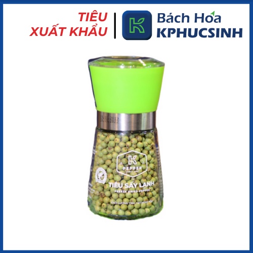 Tiêu xanh sấy lạnh k pepper 35g kèm cối xay tiêu cầm tay Kphucsinh