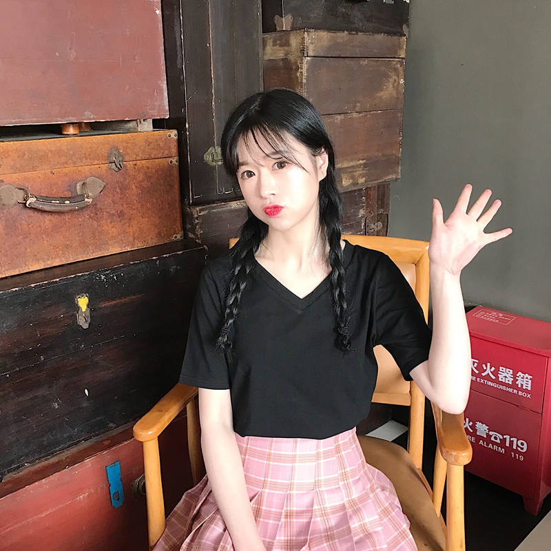Áo thun trơn basic cỏ tim