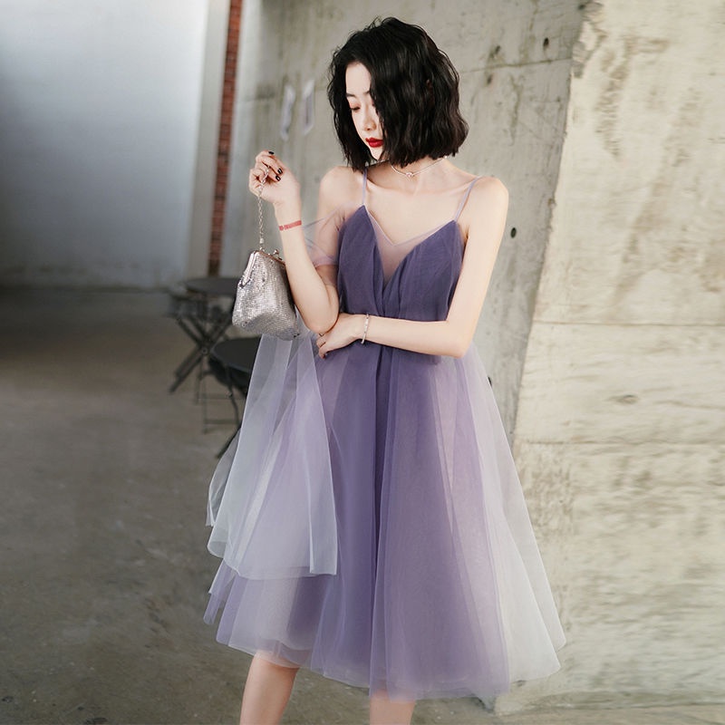 Đầm Dạ Hội Sang Trọng Màu Tím Mơ Mộng Dành Cho Nữ Sinh