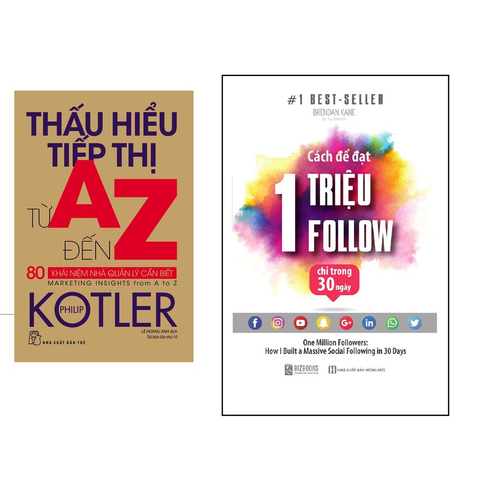 Sách - Combo hai cuốn: Thấu hiểu tiếp thị từ A đến Z+ Cách Để Đạt 1 Triệu Follow Chỉ Trong 30 Ngày