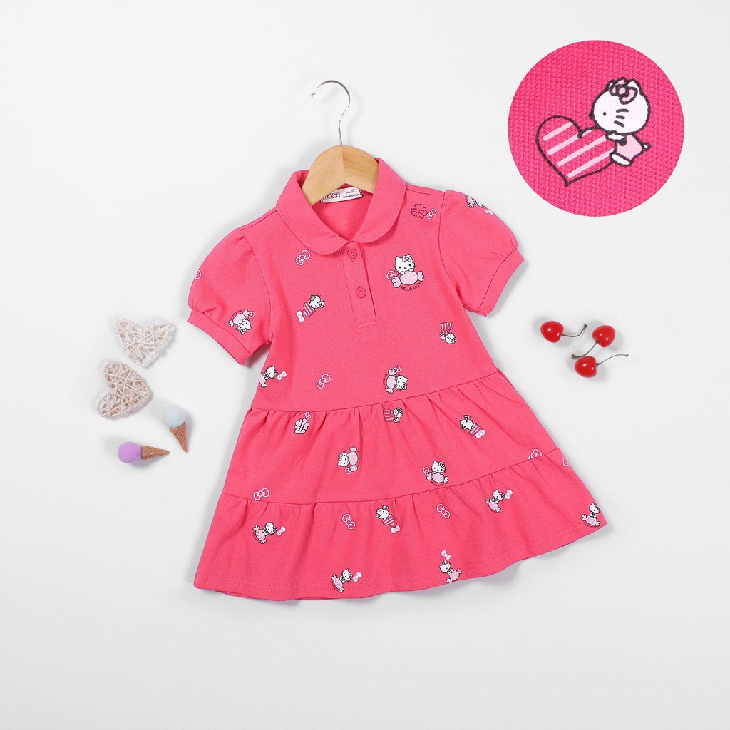 Đầm polo bé gái hello kitty,