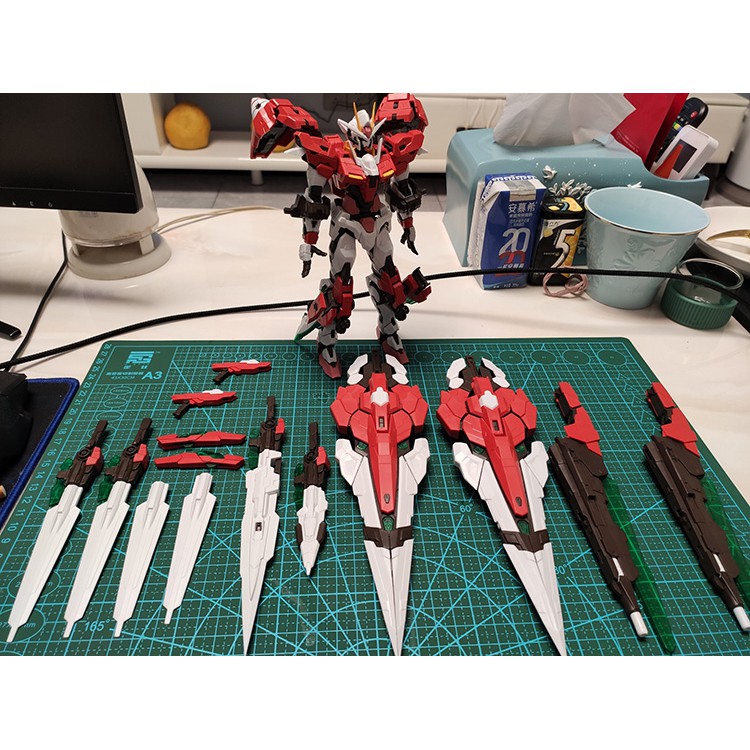Mô Hình Lắp Ráp Gundam MG 00 Seven Sword Inspection tặng kèm base (MJH)