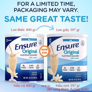 [TAS9] [TAS9] [TAS9] [DATE 12/2021] Sữa Bột Ensure Mỹ 400g