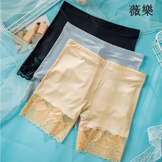 Quần Đùi Lụa Phối Ren Mặc Trong Váy Thoải Mái Cho Nữ