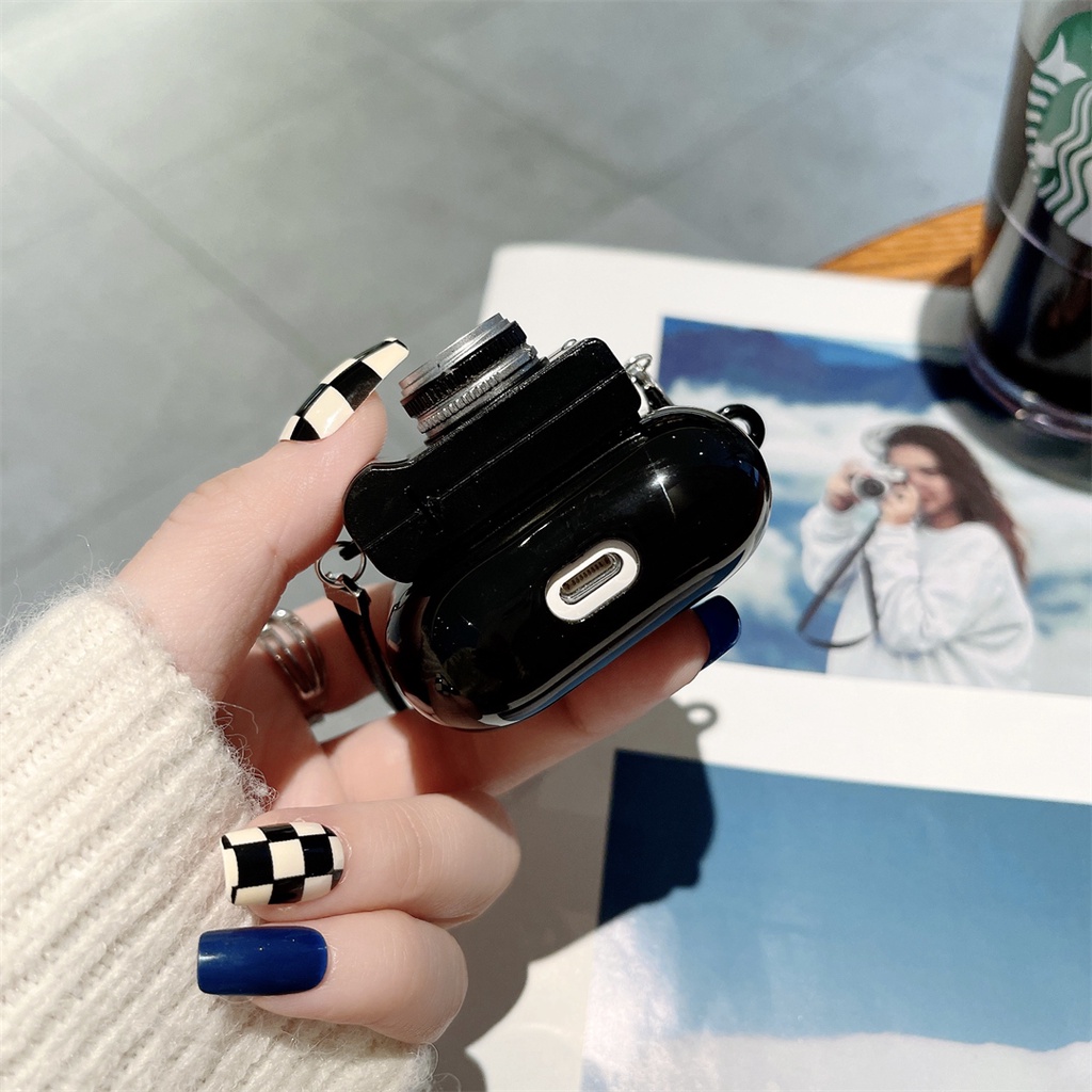 Ốp Bảo Vệ Hộp Đựng Tai Nghe AirPods 1 2 3 Hình Máy Ảnh Xinh Xắn