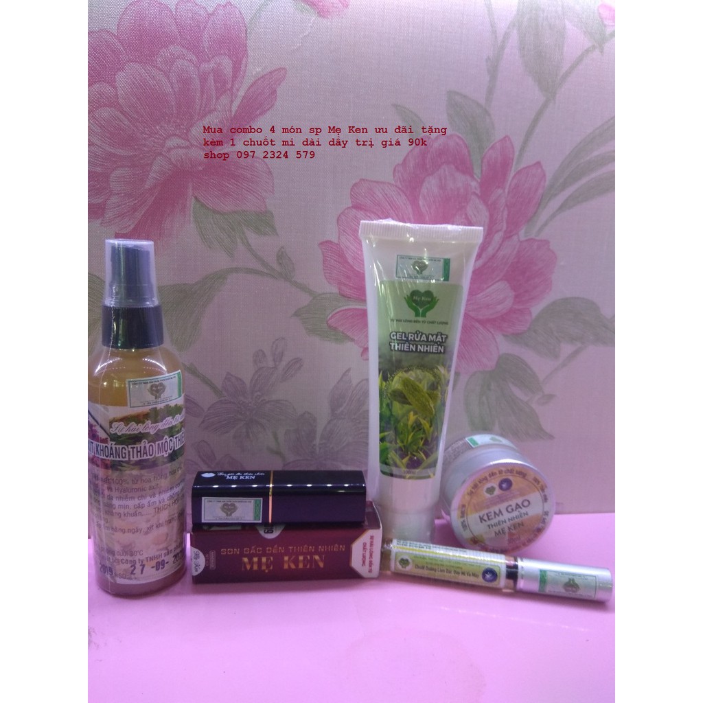Mua combo chăm da mặt và môi cơ bản Mẹ Ken bộ 4 sp được tặng kèm 1 chuốt mi trị giá 90k như hình