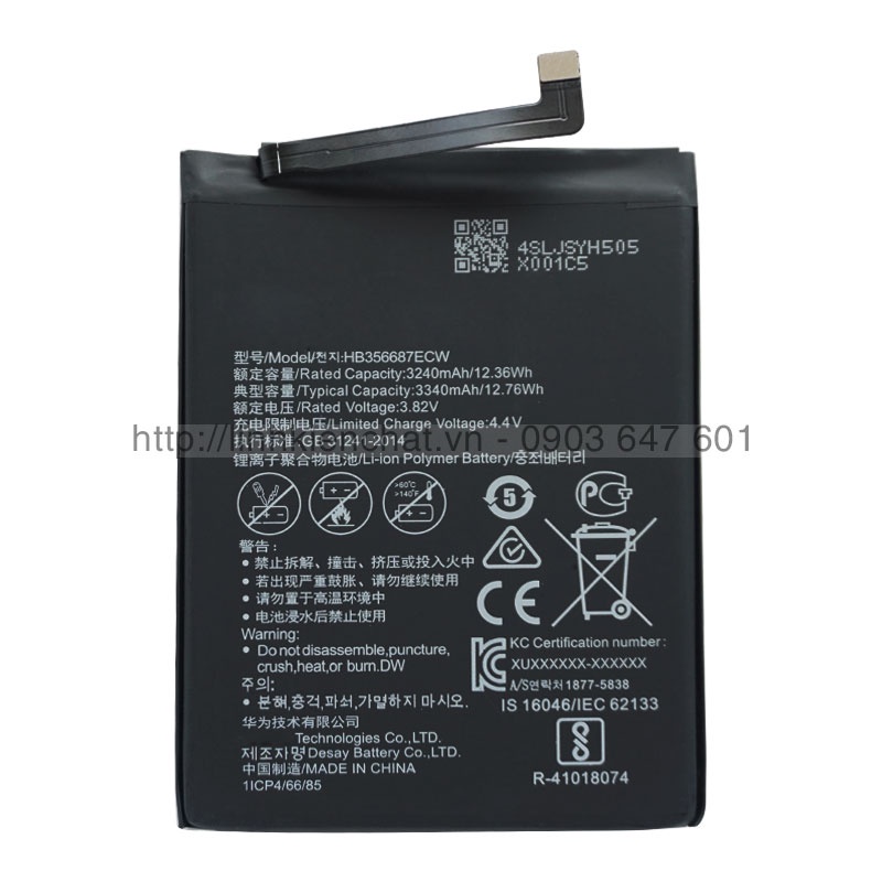 Pin Huawei Nova 3i iNE-LX2 3340mAh Zin - Hàng nhập Khẩu