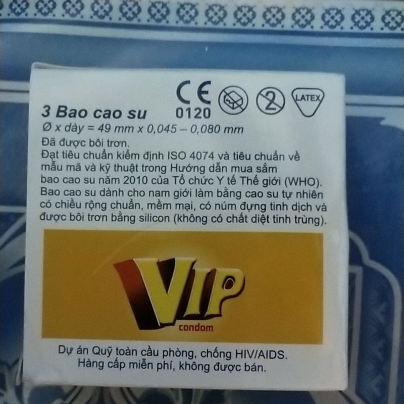 bao cao su VIP 3 cái 1 hộp giá siêu rẻ